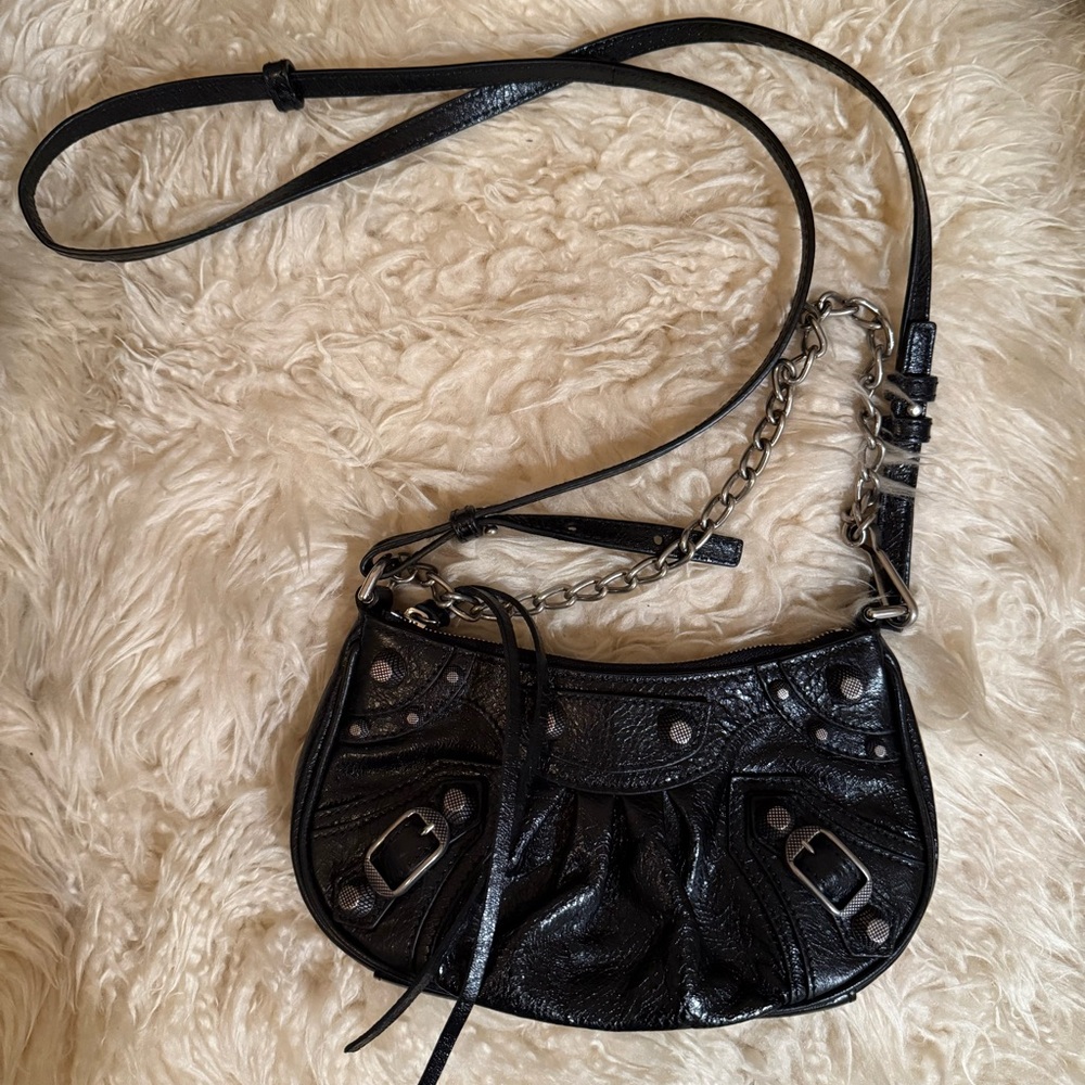 Balenciaga Le Cagole Black Leather Mini Shoulder Bag, never worn.